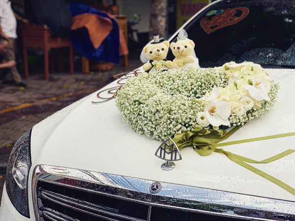 Xe hoa cưới bằng hoa baby cho những những ai yêu thích sự nhẹ nhàng