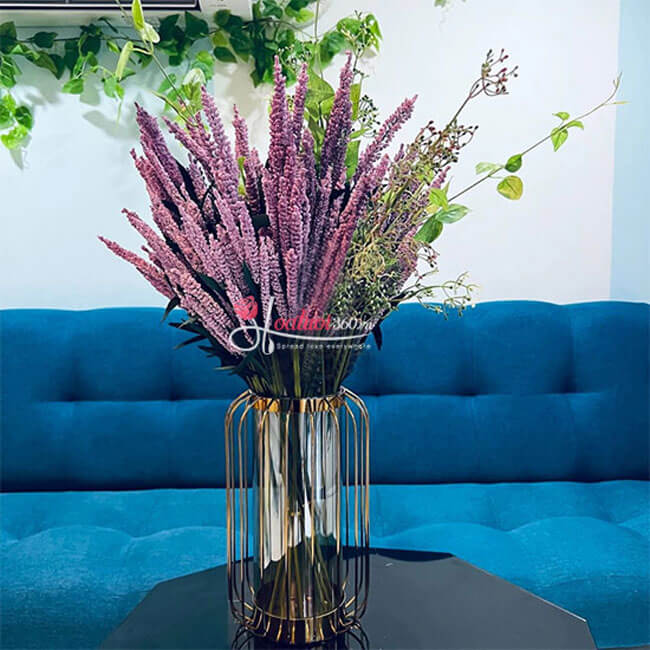 Hoa Lavender điểm nhấn cho không gian trưng bày