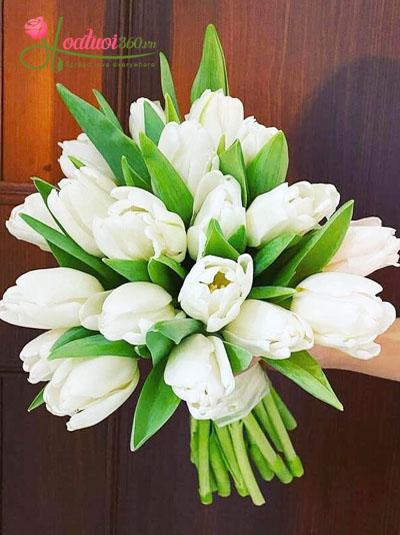 Bó hoa cưới tulip trắng - Tinh khiết