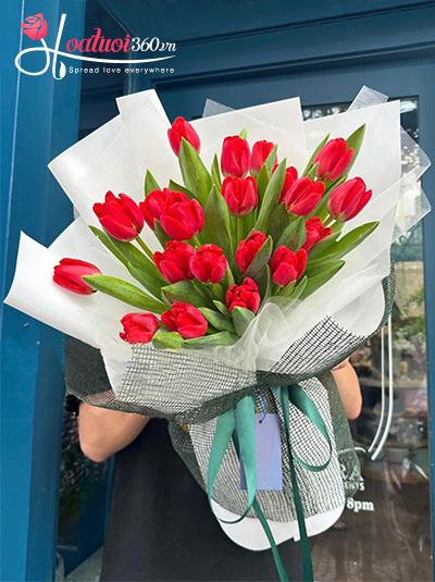 Bó hoa tulip đỏ - Lập trình trái tim