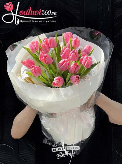Bó hoa tulip hồng - Khúc ca dịu dàng