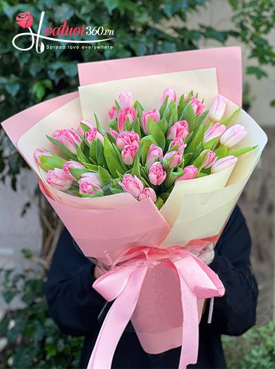 Bó hoa tulip hồng - Ngọt ngào lãng mạn