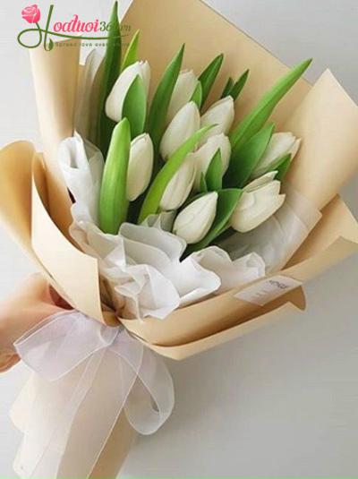 Bó hoa tulip trắng - Duyên dáng