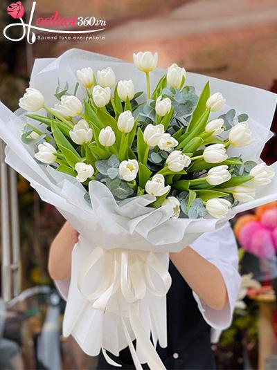 Bó hoa tulip trắng - Em xinh
