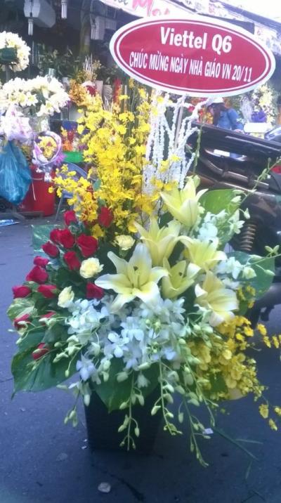 Lẵng hoa chúc mừng