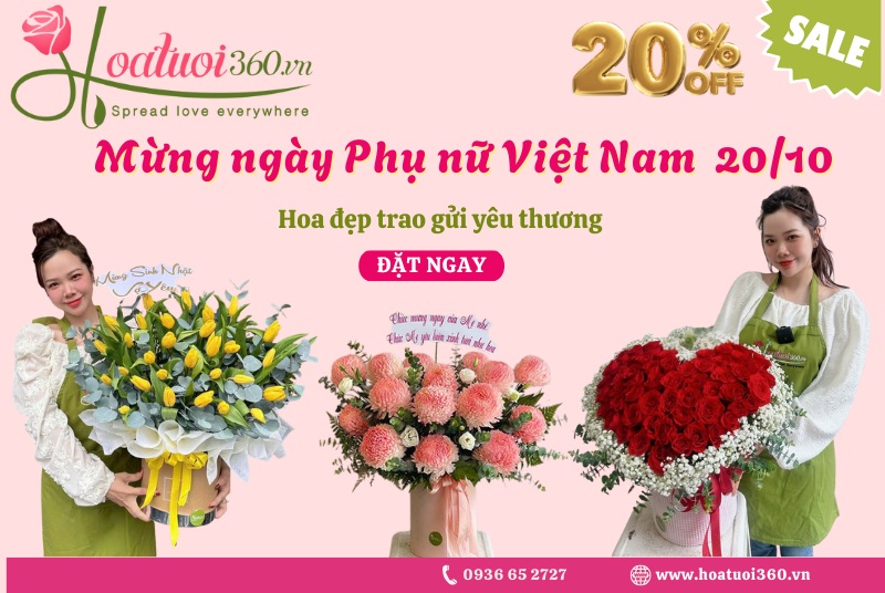 Hoa tươi 360 - Địa chỉ mua hoa đẹp chúc mừng ngày 20/10 giá tốt 