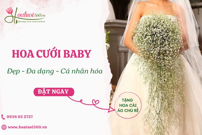 Địa chỉ đặt mua hoa cưới cầm tay baby giá rẻ, uy tín
