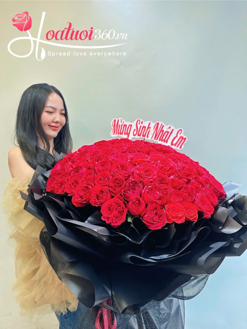 Bó hoa hồng nhung mang thông điệp của là lời cầu hôn ngọt ngào