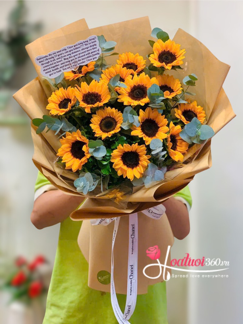 Bó hoa hướng dương mừng bảo vệ luận văn