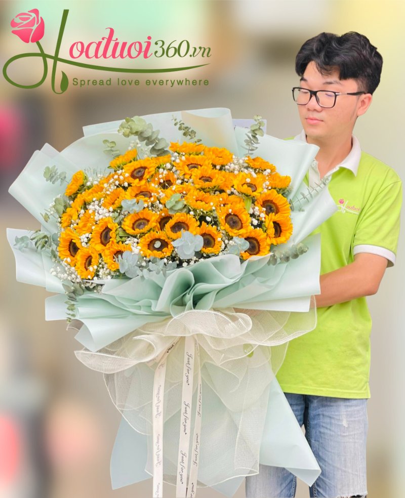 Hoa hướng dương chúc mừng ngày mới rực rỡ