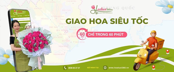 Dịch vụ giao nhanh đúng giờ của shop Hoa tươi 360 trong phạm vi phường Tân Định 