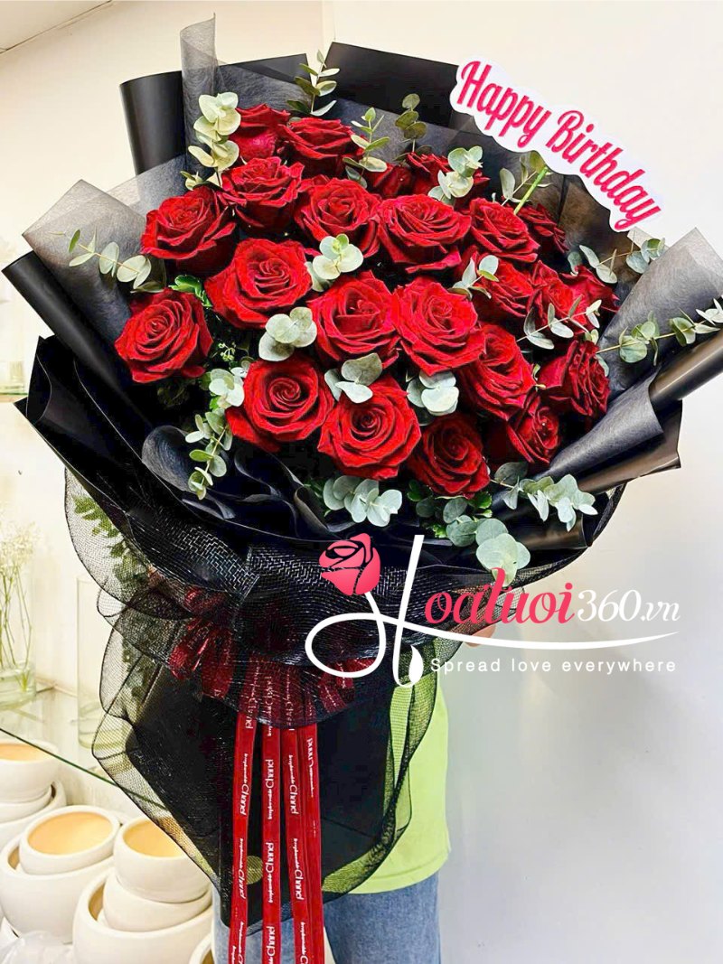 Hoa hồng xếp tầng bó dài