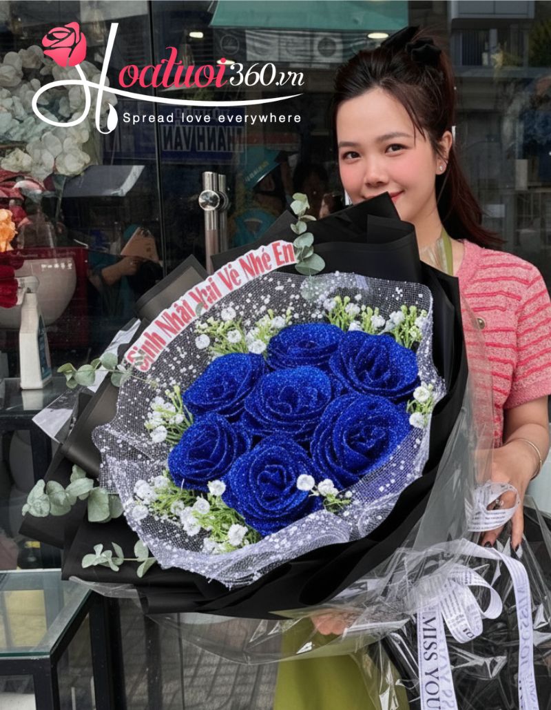 Hoa bó dài nhũ kim tuyến