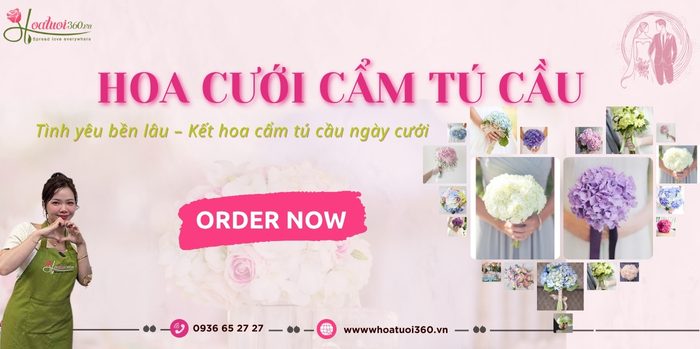 Hoa tươi 360 - Địa chỉ mua hoa cưới cẩm tú cầu đẹp, úy tín ở TPHCM