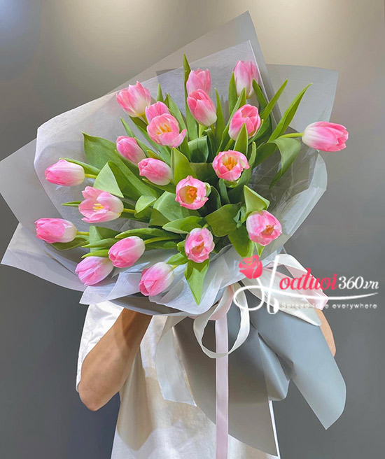 Vẻ đẹp ngọt ngào của bó hoa tulip tại Shop hoa tươi Bình Phước