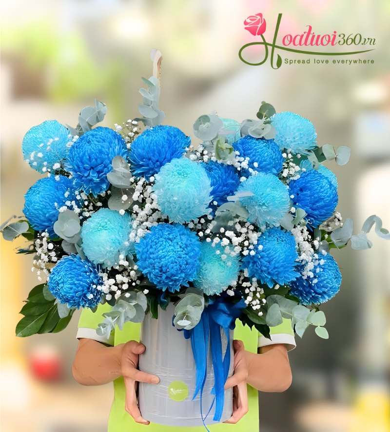 Hộp hoa tặng đối tác chúc mừng ngày mới ấn tượng