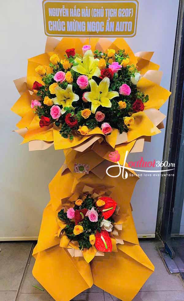 Hoa khai trương đẹp của shop được khách đặt giao phường Nhiêu Lộc 