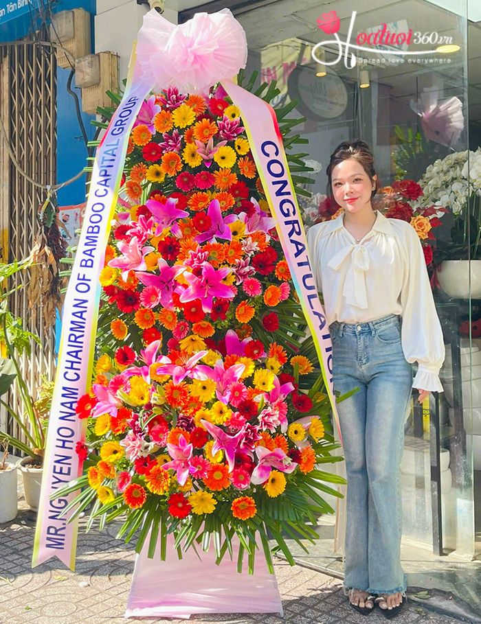 Hoa khai trương đẹp, sang của shop Hoa tươi uy tín Phường Đông Hưng Thuận