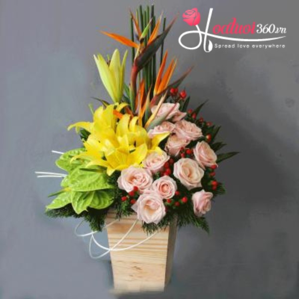Hộp hoa Lộc Phát bốn mùa