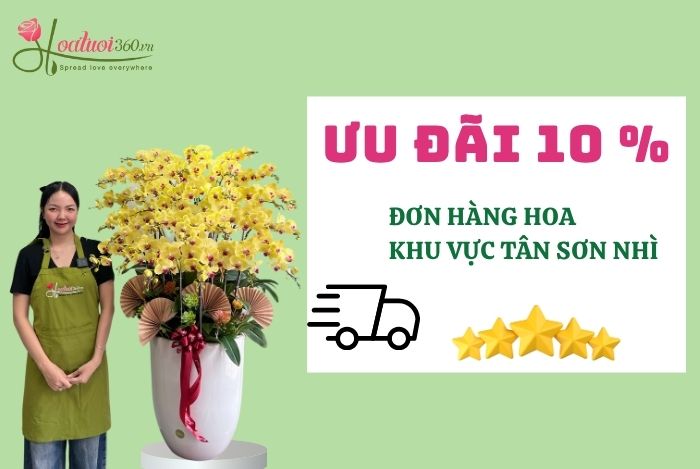 Ưu đãi lớn khi đặt hoa ở cửa hàng hoa tươi giao phường Tân Sơn Nhì