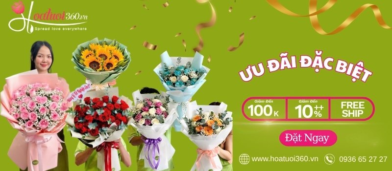 Ưu đãi khi mua hoa bó dài tại Hoa tươi 360