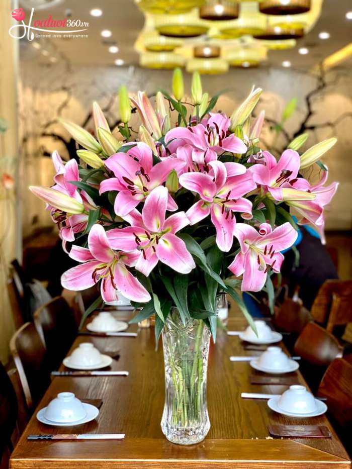  bình ly hồng để phòng khách ngày Tết