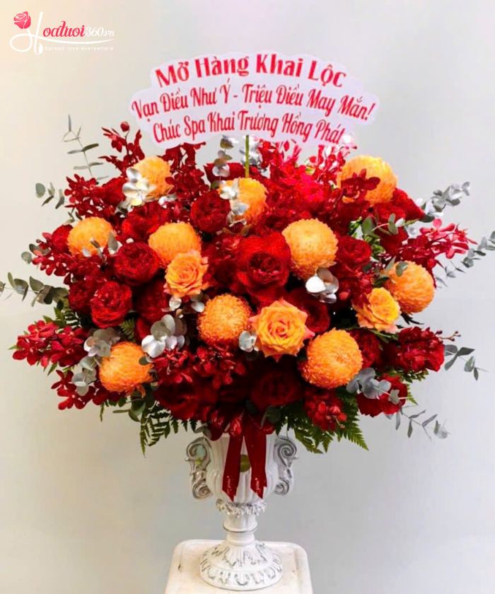 Bình hoa mừng khai trương quán cafe