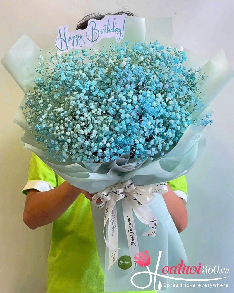bó hoa baby xanh mừng sinh nhật