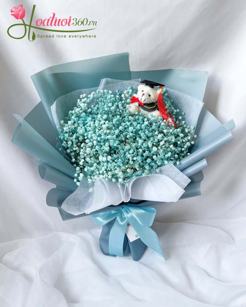 bó hoa baby xanh mừng tốt nghiệp