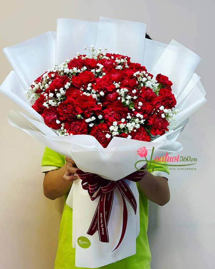 Bó hoa cẩm chướng đỏ tặng sinh nhật mẹ yêu