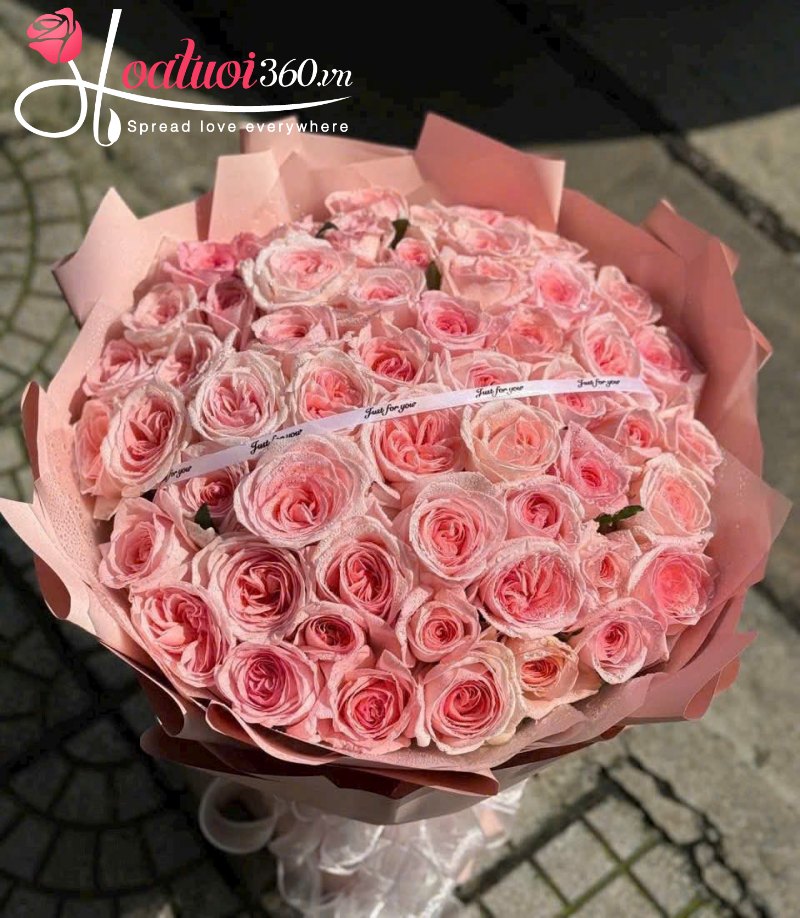 Bó hồng ngọt ngào dáng tròn