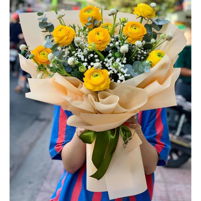 Bó hoa mao lương vàng tặng tốt nghiệp