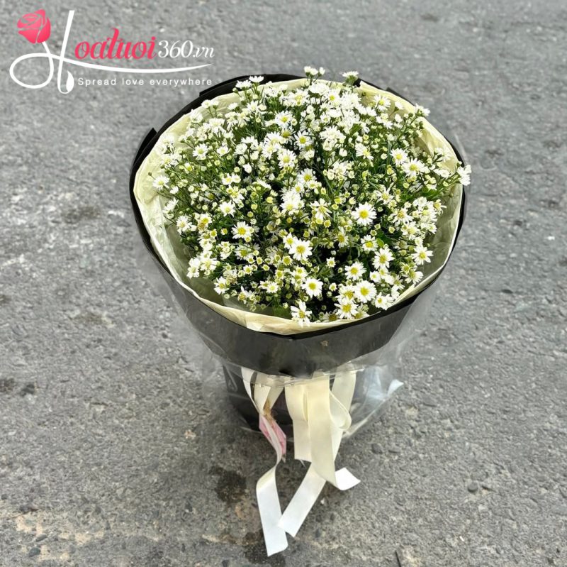 bó hoa thạch thảo trắng tặng vợ kỷ niệm ngày cưới