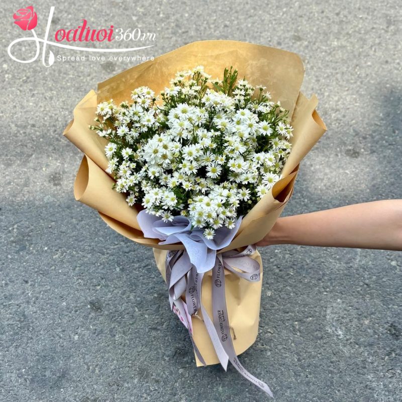 bó hoa thạch thảo màu trắng mừng tốt nghiệp
