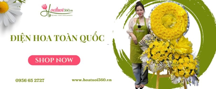 Đặt hoa chia buồn màu vàng giá rẻ tại Hoa Tươi 360