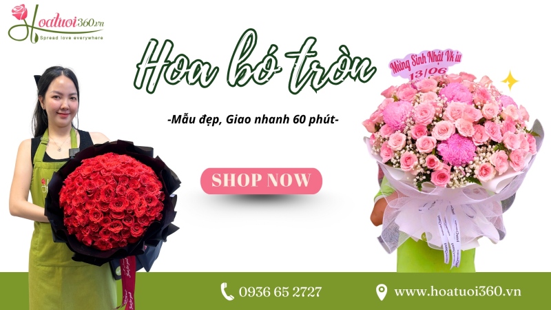 Địa chỉ đặt hoa bó tròn nhỏ đẹp, chất lượng giá tốt
