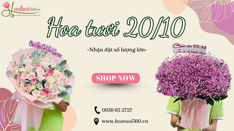 Địa chỉ mua hoa tươi 20/10 giá rẻ, chất lượng tại TPHCM