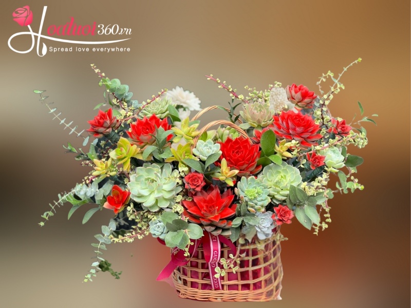 Giỏ sen đá Tổ Ấm Sum Vầy