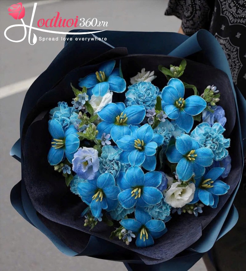 Tulip xanh mix baby trắng