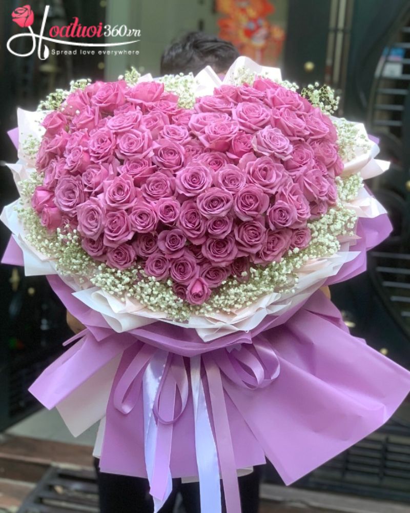 Hoa xin lỗi vợ được chọn hoa hồng tím thể hiện chung thủy Bó hoa xin lỗi vợ cực đẹp