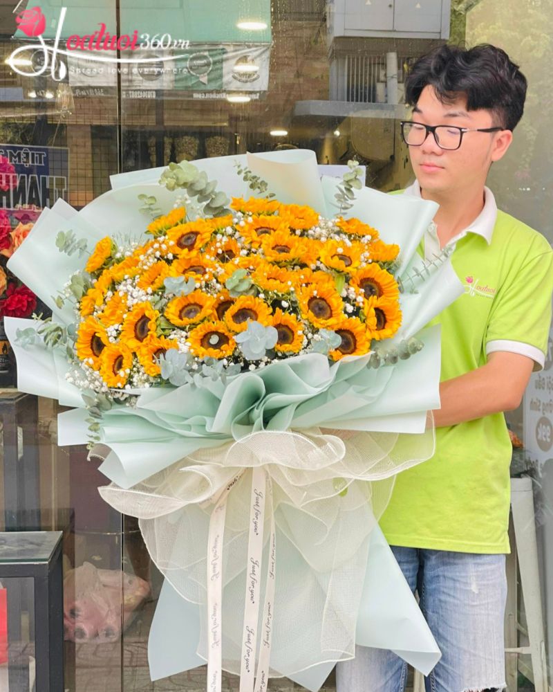 Tặng bó hoa xin lỗi hoa hướng dương xóa tan mọi hiểu lầm