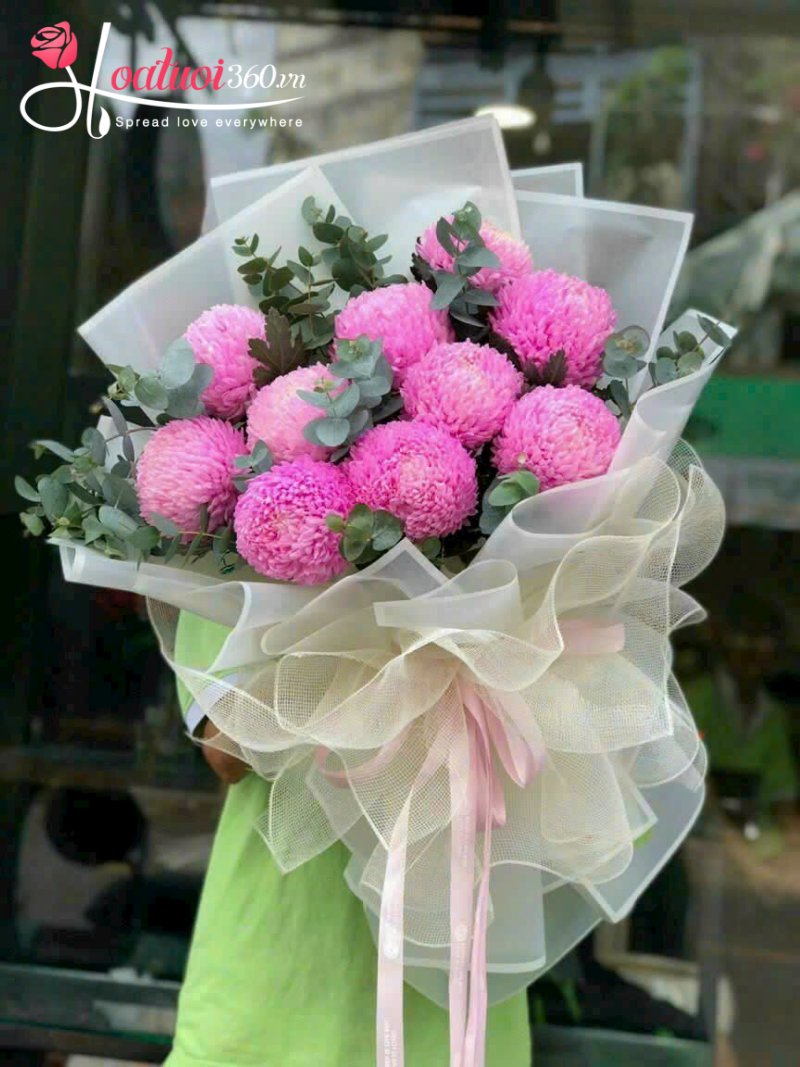 hoa bó dài cúc mẫu đơn