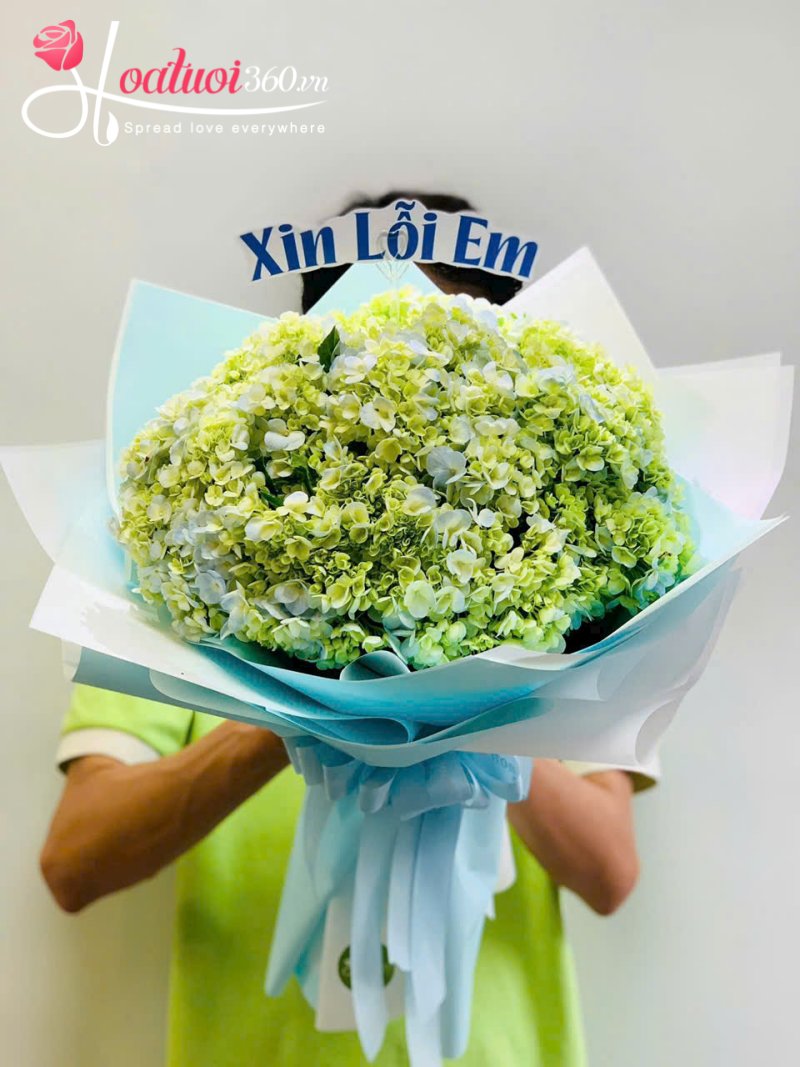 Bó hoa cẩm tú cầu bó tròn