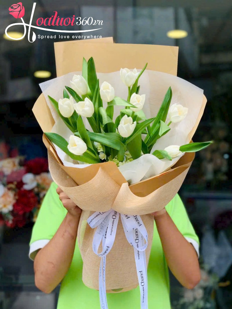 hoa bó tròn phong cách tối giản