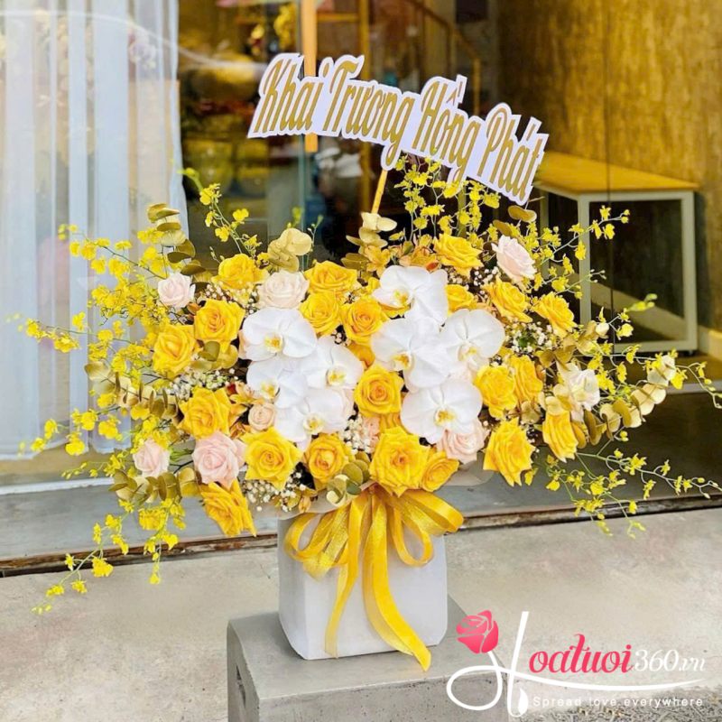lẵng hoa chúc mừng khai trương
