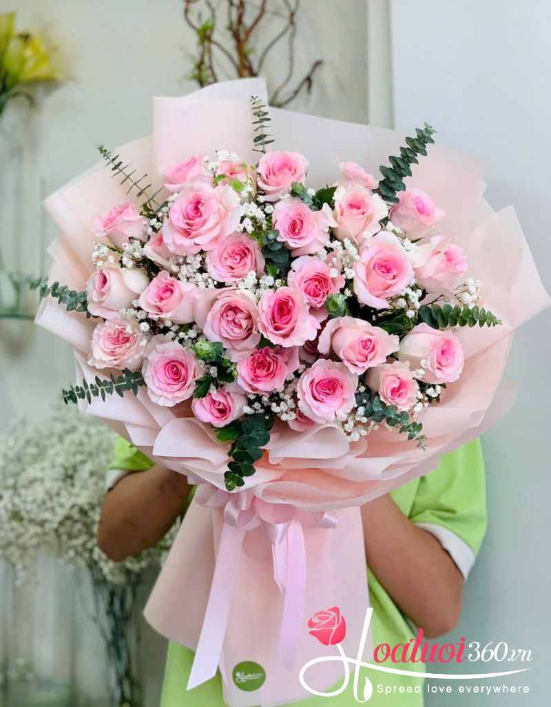 Bó hoa hồng phấn tặng bạn gái ngày 20/10