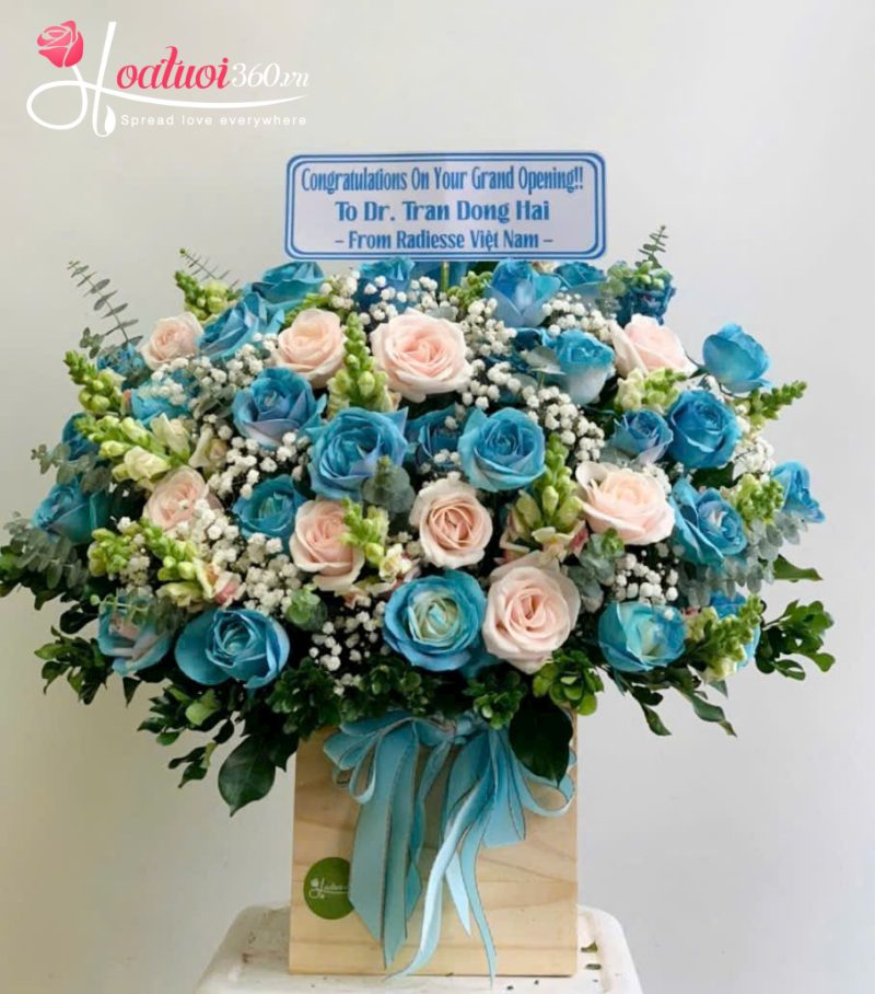 kiểu dáng hoa mừng lễ khởi công phù hợp với quy mô