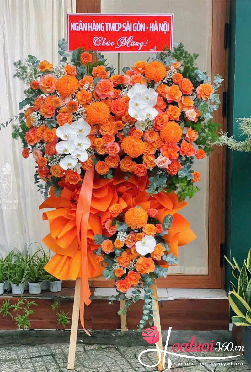 Kệ hoa cúc mẫu đơn chúc mừng