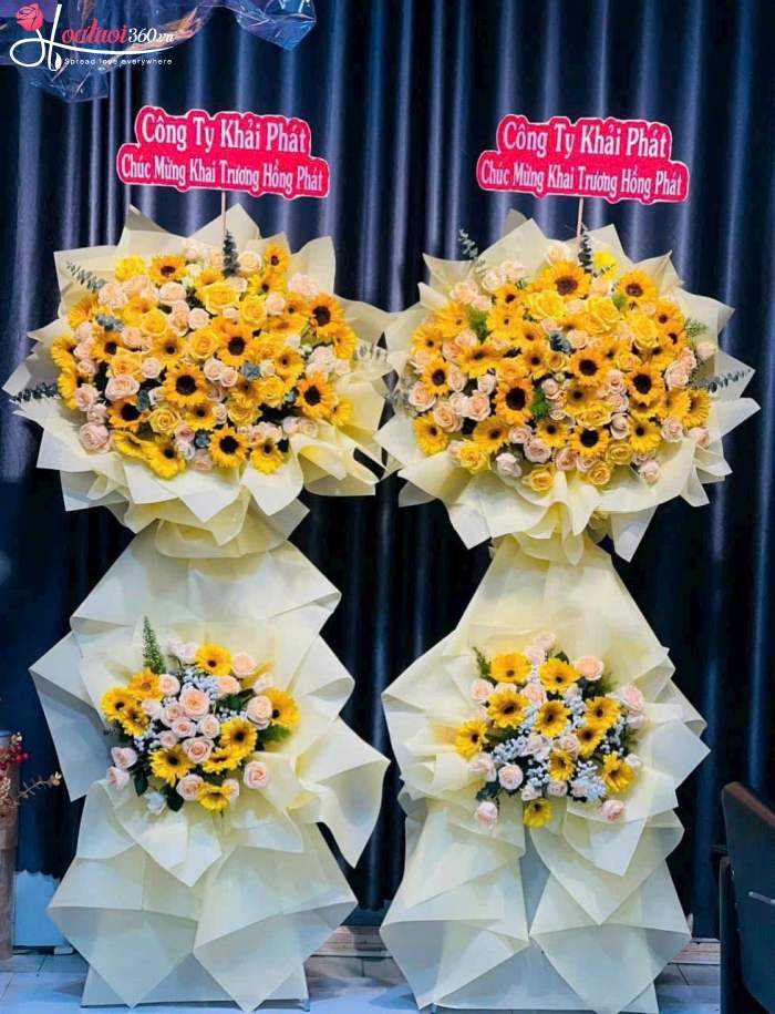 Combo 2 kệ hoa hướng dương chúc mừng khai trương 