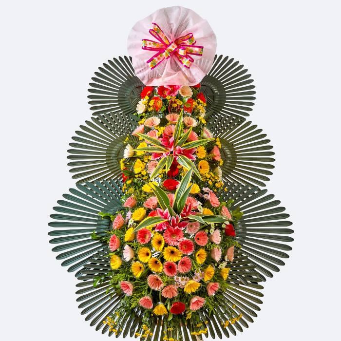 Mẫu kệ hoa Hàn Quốc mừng khai trương 3 tầng dạng hình cầu